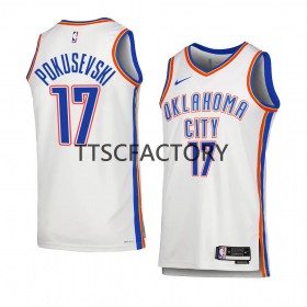 Maillot NBA Oklahoma City Thunder Aleksej Pokusevski 17 Nike 2022-23 Association Edition Blanc Swingman - Homme